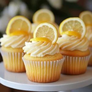 A bunch of lemon cupcake