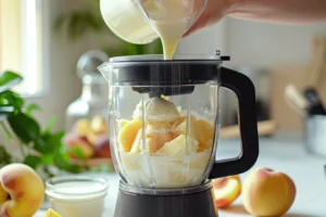 Peach milkshake step by step